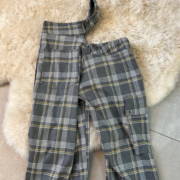 ELLEME Gray Cut Out Baggy Checked Pants - Picture 9 of 9